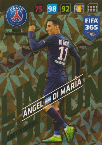 2018 Panini Adrenalyn FIFA 365 Limited Edition Paris PSG Angel Di Maria 17 18