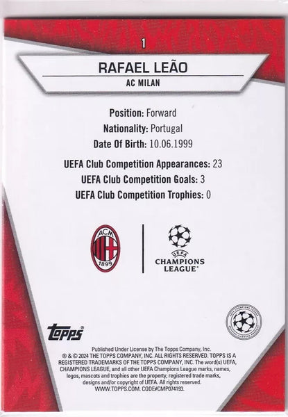 Topps Superstars 2024 23/24 Rafael Leao AC Milan Uncommon Card #1