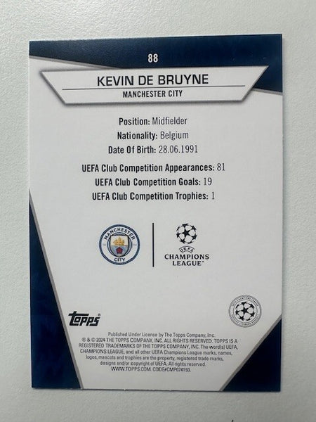 Topps Superstars 2024 Kevin De Bruyne Manchester City Base Card #88 2023/24