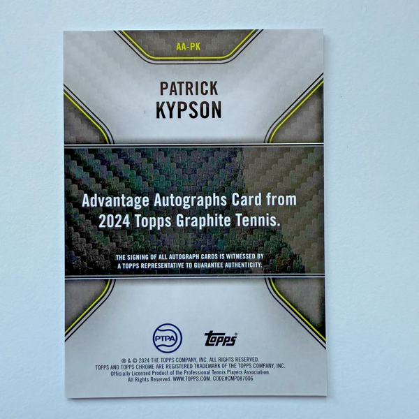 Topps Graphite 2024 Patrick Kypson Auto Chrome Tennis Autograph Chrome Card