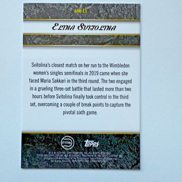 Topps Graphite 2024 Elina Svitolina Match Masters Green Chrome Card /199