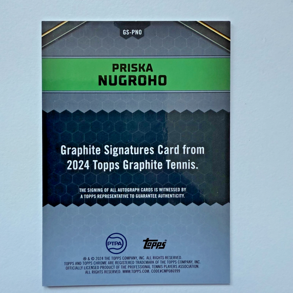 Topps Graphite 2024 Priska Nugroho RC Rookie Auto Chrome Tennis Card