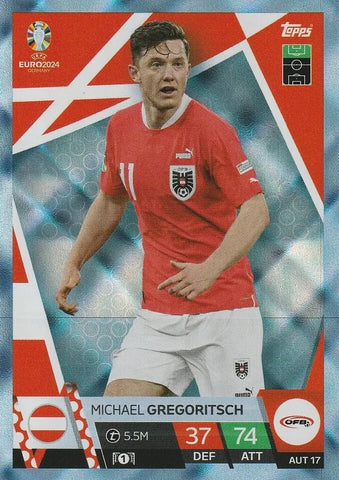 Match Attax Euro 2024 Michael Gregoritsch Crystal Parallel Blue UEFA Topps Card