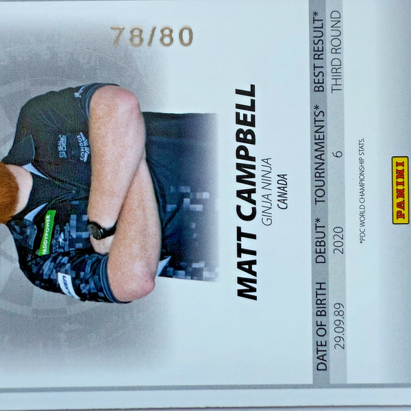 Panini 2026 PDC Matt Campbell Base Parallel /80 Darts World Championship Card