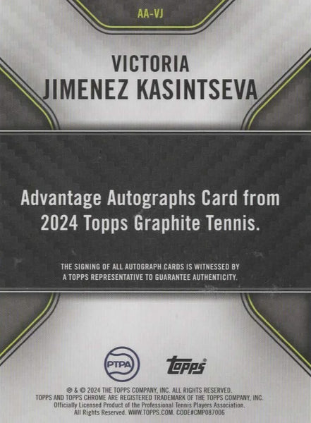 Topps Graphite 2024 Victoria Jimenez Kasintseva RC Rookie Advantage Auto Card
