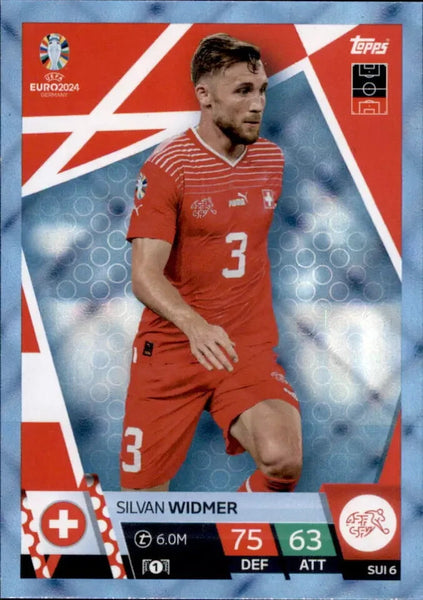 Match Attax Euro 2024 Silvan Widmer Crystal Parallel Blue UEFA Topps Card