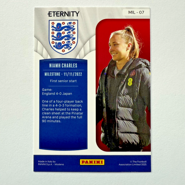 Panini Eternity 2025 Niamh Charles Milestone Magenta /25 Lionesses England Card
