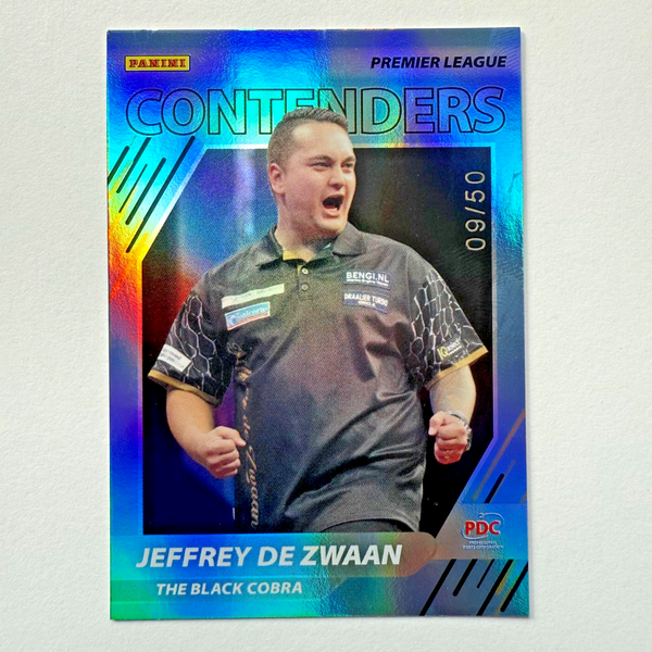 Panini PDC Premier League 2025 Jeffrey De Zwaan Contenders /50 Darts