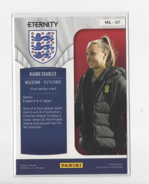 Panini Eternity 2025 Niamh Charles Milestone Magenta /25 Lionesses England Card