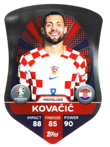 Match Attax UEFA Euro 2024 Mateo Kovacic Croatia Chrome Shield Trading Card