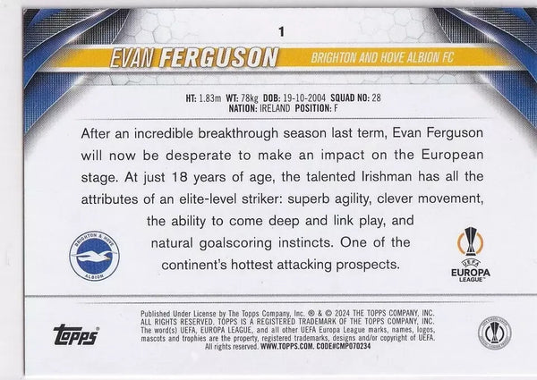 Topps Chrome Hobby UCC Champions League 2023/24 Evan Ferguson Future Stars
