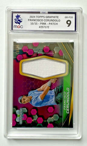2024 Topps Graphite Tennis Francisco Cerundolo Pink Relic /15 MGC 9 Graded Card