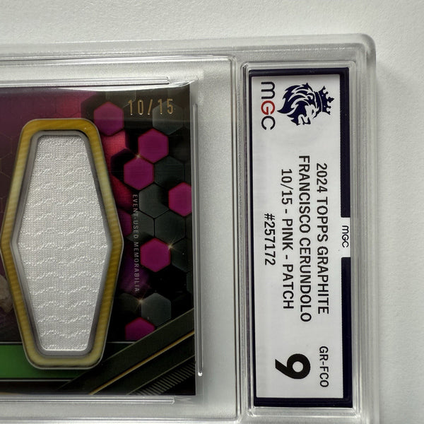 2024 Topps Graphite Tennis Francisco Cerundolo Pink Relic /15 MGC 9 Graded Card