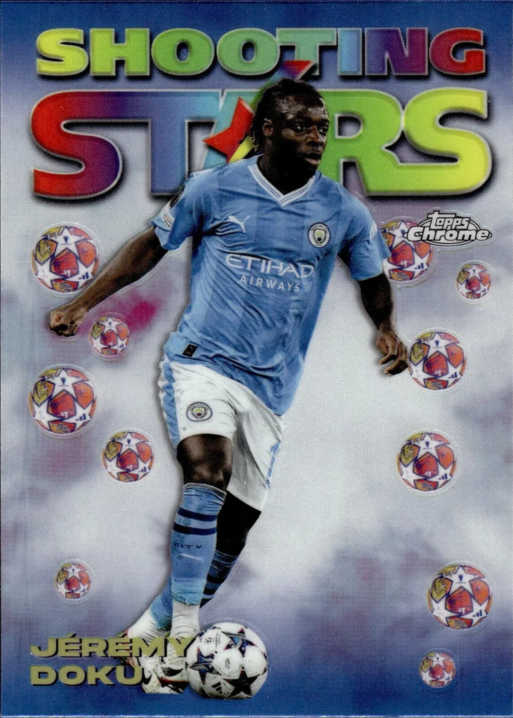 Topps Chrome Hobby UEFA Club Competitions 23/24 Jeremy Doku City Shooting Stars