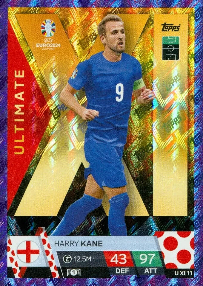 Match Attax UEFA Euro 2024 Harry Kane England Purple Sapphire Ultimate Card UXI1
