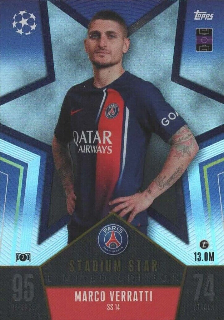 Topps Match Attax 2023/24 23/24 Marco Verratti Stadium Star Limited Edition PSG