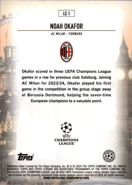 Topps Chrome Hobby UCC Champions League 2023/24 Noah Okafor London Calling Card