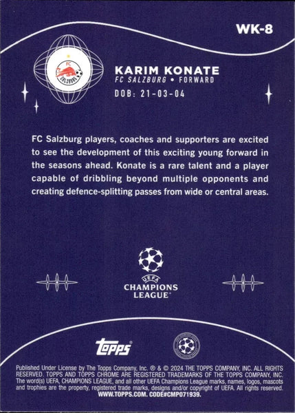 Topps Chrome Hobby UCC Champions League 2023/24 Karim Konate Wonderkids Salzburg