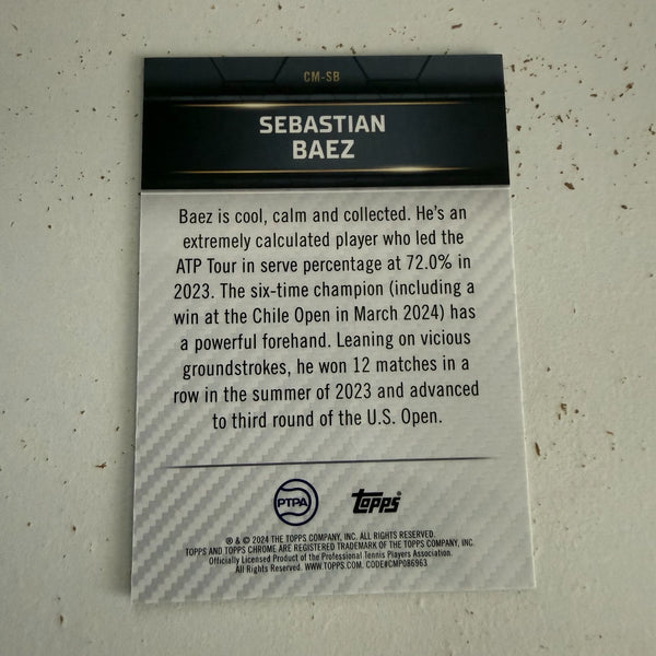 Topps 2024 Graphite Tennis Sebastian Baez Court Masters Green Refractor 169/199