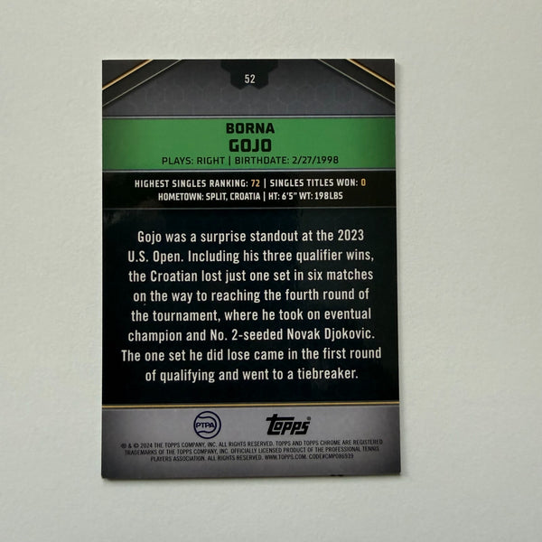 Topps 2024 Graphite Tennis Borna Gojo Gold Parallel Refractor Chrome Card /25