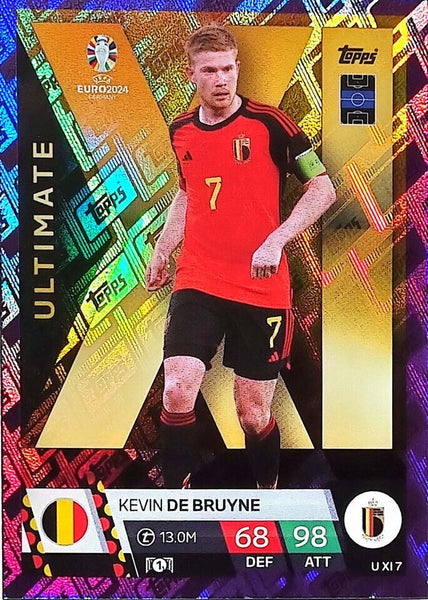 Match Attax Euro 2024 Kevin De Bruyne Crystal Parallel Purple Ultimate Card