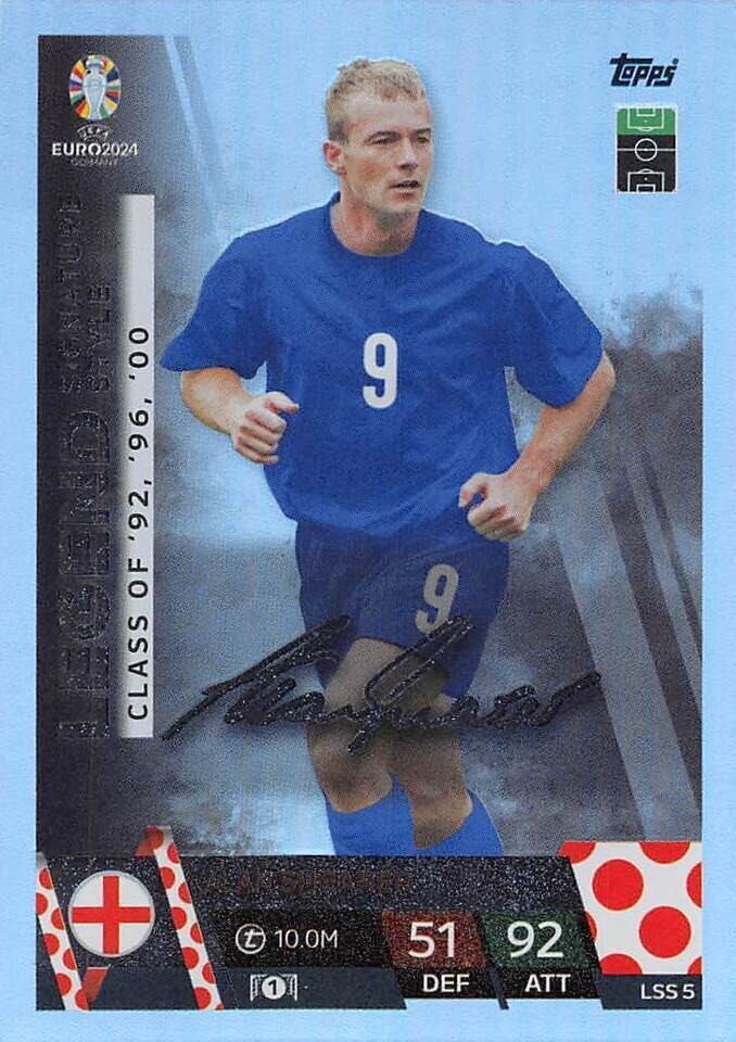 Match Attax UEFA Euro 2024 Alan Shearer Signature Style Legend Trading Card