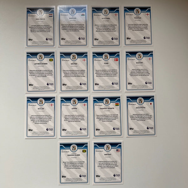 Topps Flagship Premier League 2026/27 Coventry City Complete Team Set 14 Cards