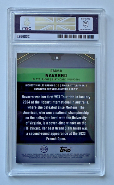 Emma Navarro 2024 Topps Graphite Gold Parallel /25 MGC 9 – Rare Graded