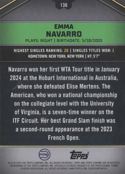 Emma Navarro 2024 Topps Graphite Gold Parallel /25 MGC 9 – Rare Graded