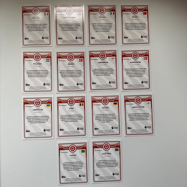 Topps Flagship Premier League 2026/27 Brentford Complete Team Set 14 Cards #63-7