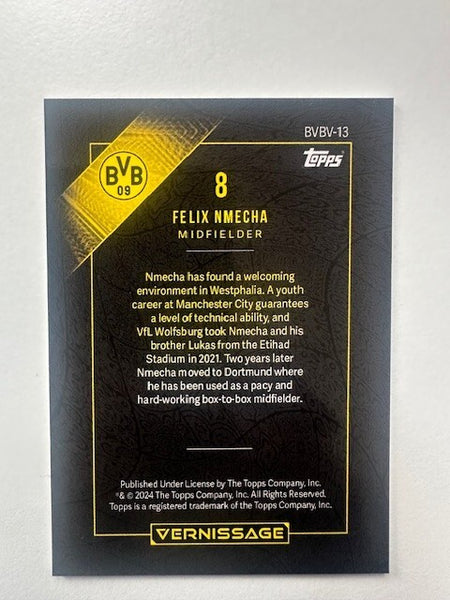 Topps Vernissage Borussia Dortmund 2023/24 Felix Nmecha Base Card - No.8