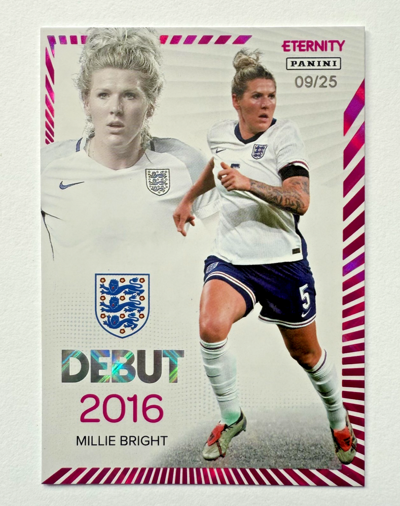 Panini Eternity Lionesses 2025 Millie Bright England Debut Magenta Card /25