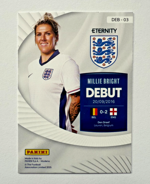 Panini Eternity Lionesses 2025 Millie Bright England Debut Magenta Card /25
