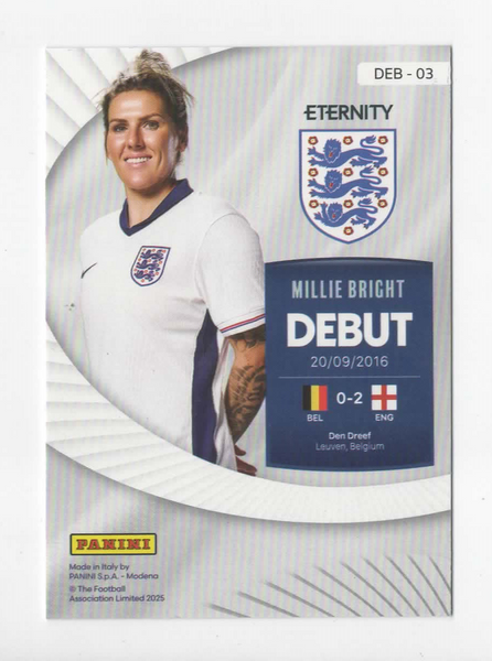 Panini Eternity Lionesses 2025 Millie Bright England Debut Magenta Card /25