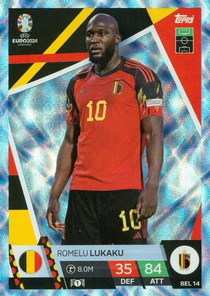 Match Attax Euro 2024 Romelu Lukaku Belgium Crystal Parallel Blue UEFA Card