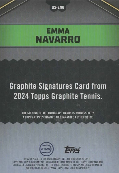 2024 Topps Graphite Tennis Emma Navarro Auto Chrome Rare /50 MGC 10