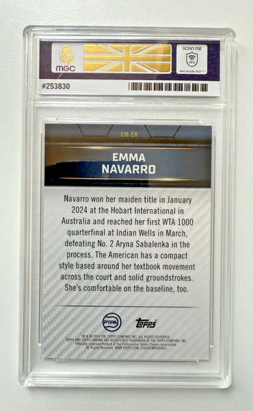 Emma Navarro 2024 Topps Graphite Tennis Court Masters Pink Chrome /15 MGC 10