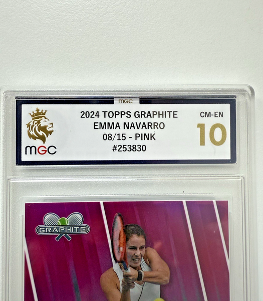 Emma Navarro 2024 Topps Graphite Tennis Court Masters Pink Chrome /15 MGC 10