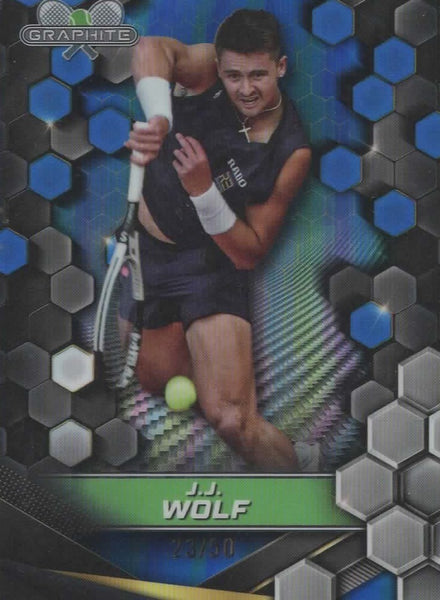 Topps 2024 Graphite Tennis J.J Wolf Blue Parallel Refractor Chrome Card /50