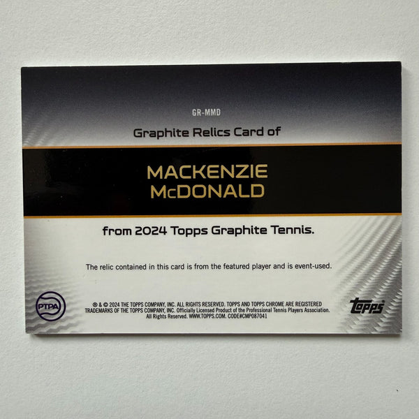 Topps 2024 Graphite Tennis Mackenzie Mcdonald Event Used Relic Chrome Card