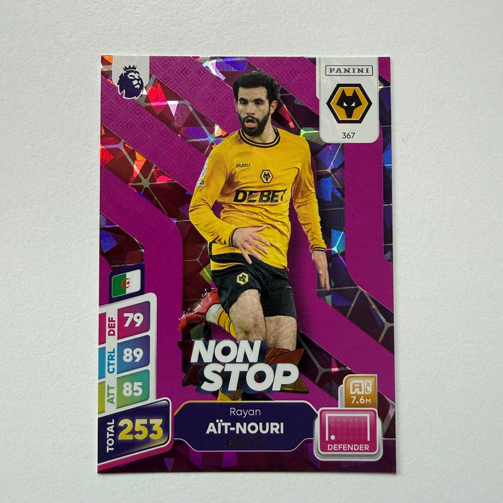 Panini Premier League Adrenalyn Plus 2025 Rayan Ait-Nouri Parallel Non Stop /75