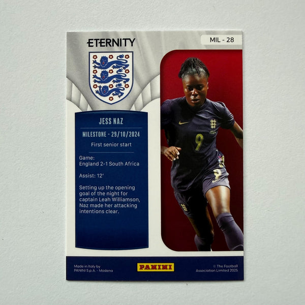 Panini Eternity Lionesses 2025 Jess Naz England Milestone Green Numbered /50
