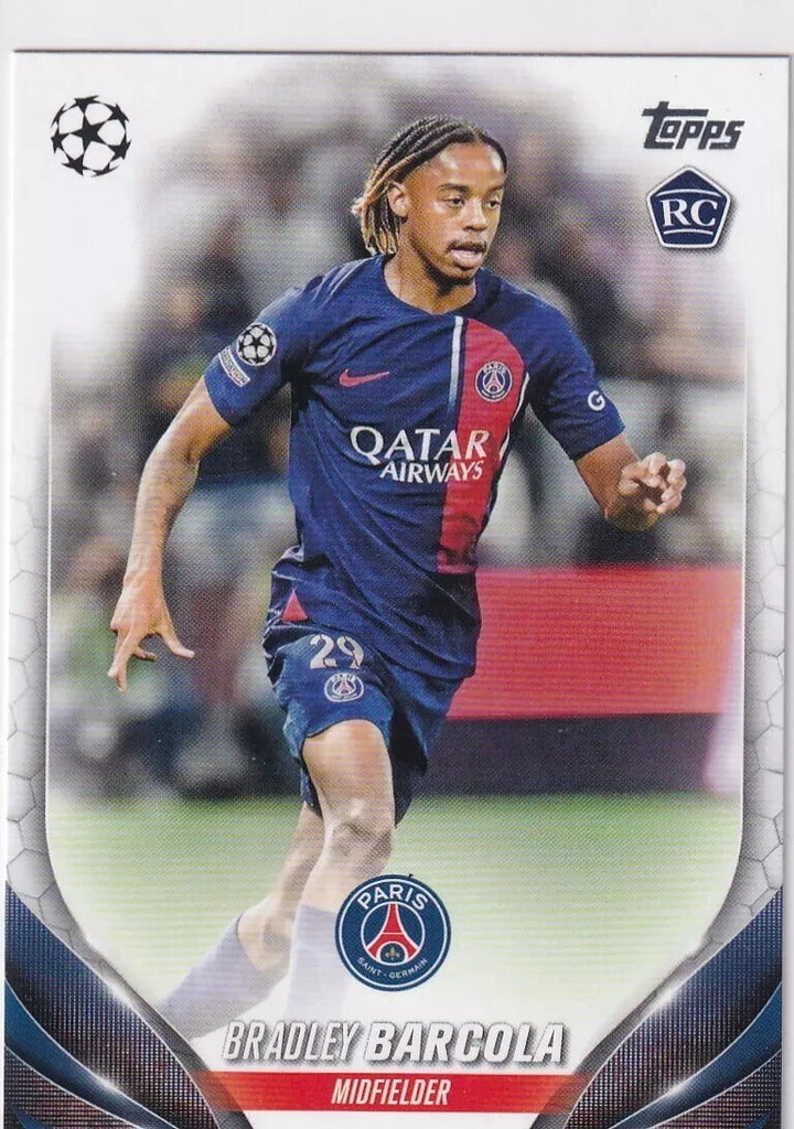 Topps Chrome Hobby UEFA Club Competitions 23/24 Bradley Barcola PSG Card #69