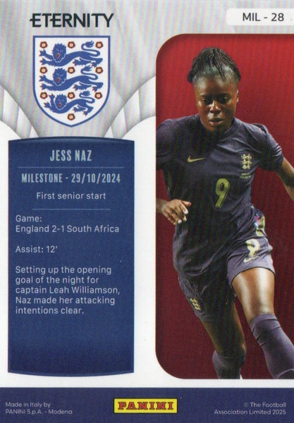 Panini Eternity Lionesses 2025 Jess Naz England Milestone Green Numbered /50