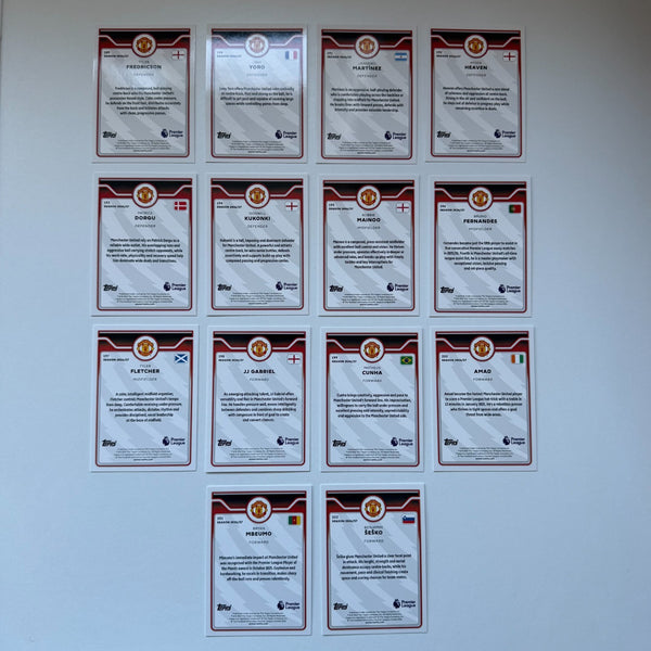 Topps Flagship Premier League 26/27 Manchester United Complete Team Set 14 Cards