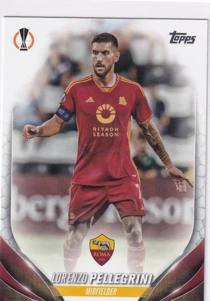 Topps Chrome Hobby UEFA Club Competitions 23/24 Lorenzo Pellegrini Roma Card #86