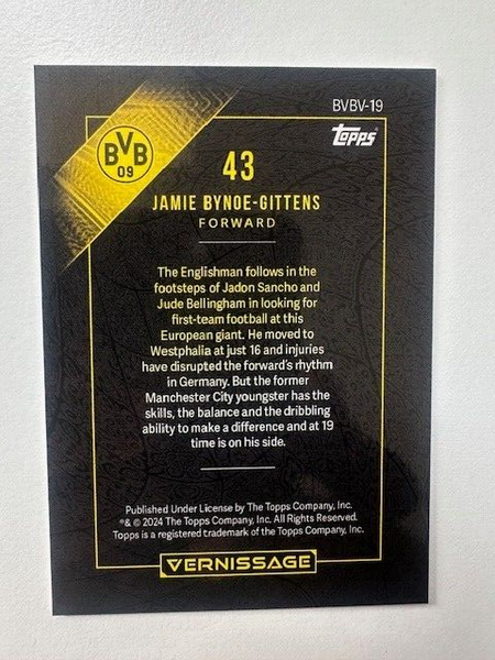 Topps Vernissage Borussia Dortmund 2023/24 Jamie Bynoe-Gittens Base Card - No.43