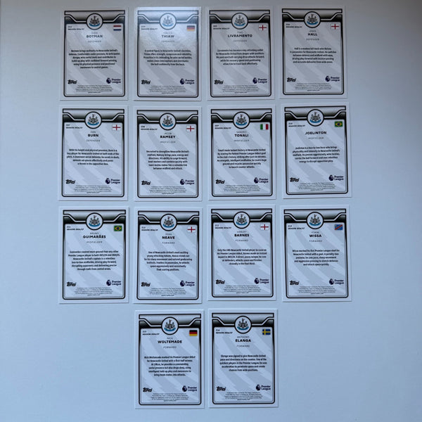 Topps Flagship Premier League 2026/27 Newcastle United Complete Team Set 14 Card