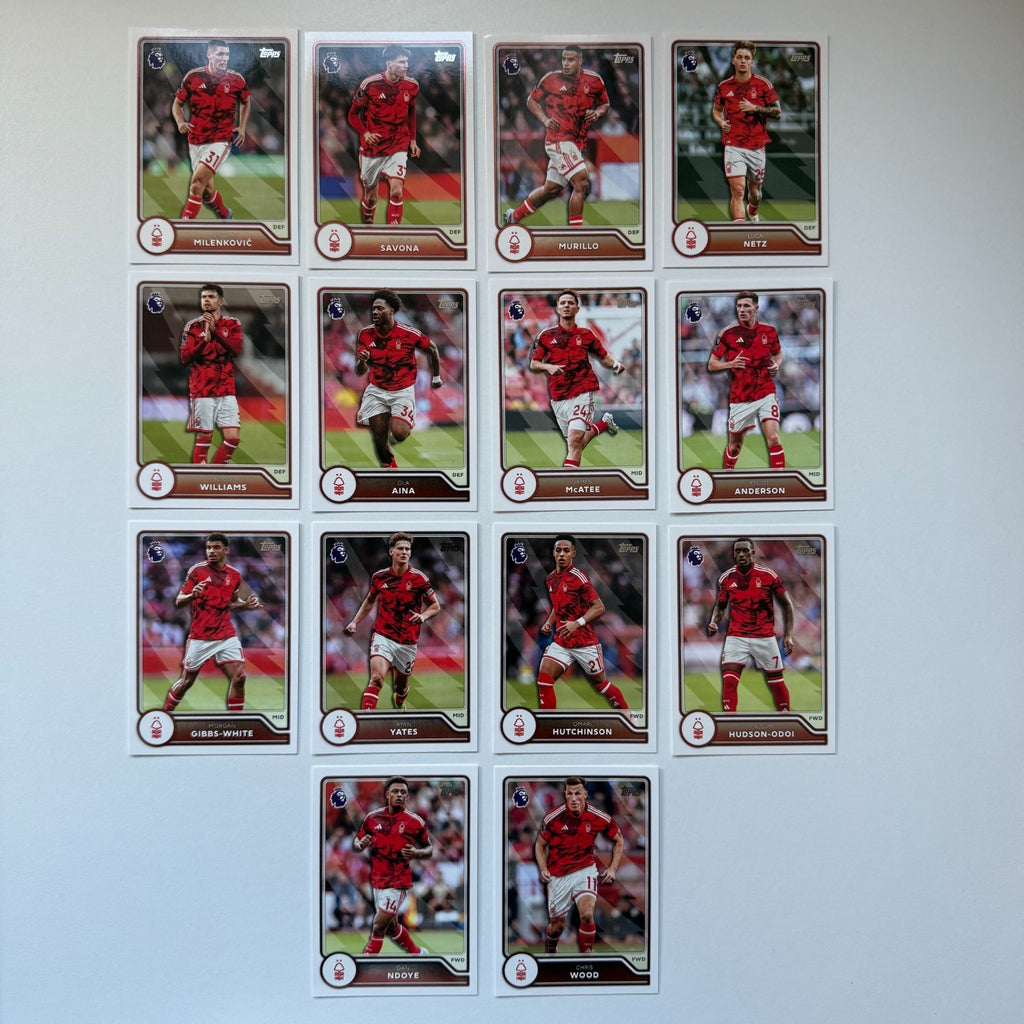 Topps Flagship Premier League 26/27 Nottingham Forest Complete Team Set 14 Cards