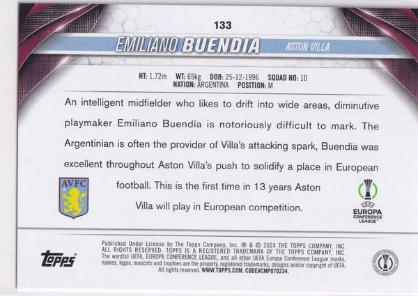 Topps Chrome Hobby UEFA Club Competition 23/24 Emiliano Buendia Aston Villa #133